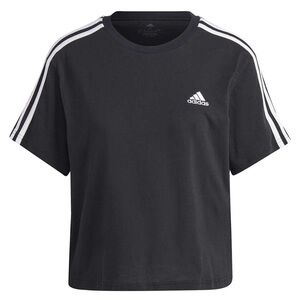 Adidas Black 3-Stripes Crop T-Shirt